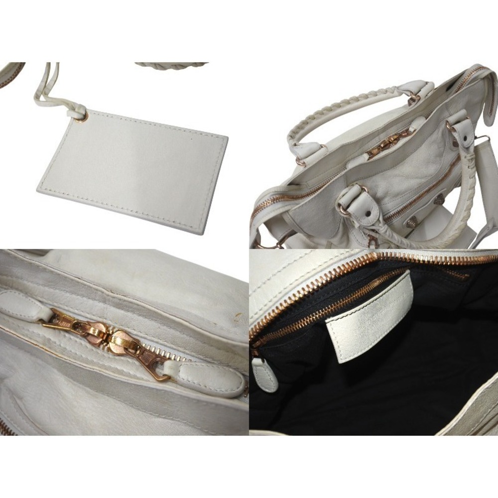 BALENCIAGA The Giant City Handbag White Calfskin - Picture 9 of 10